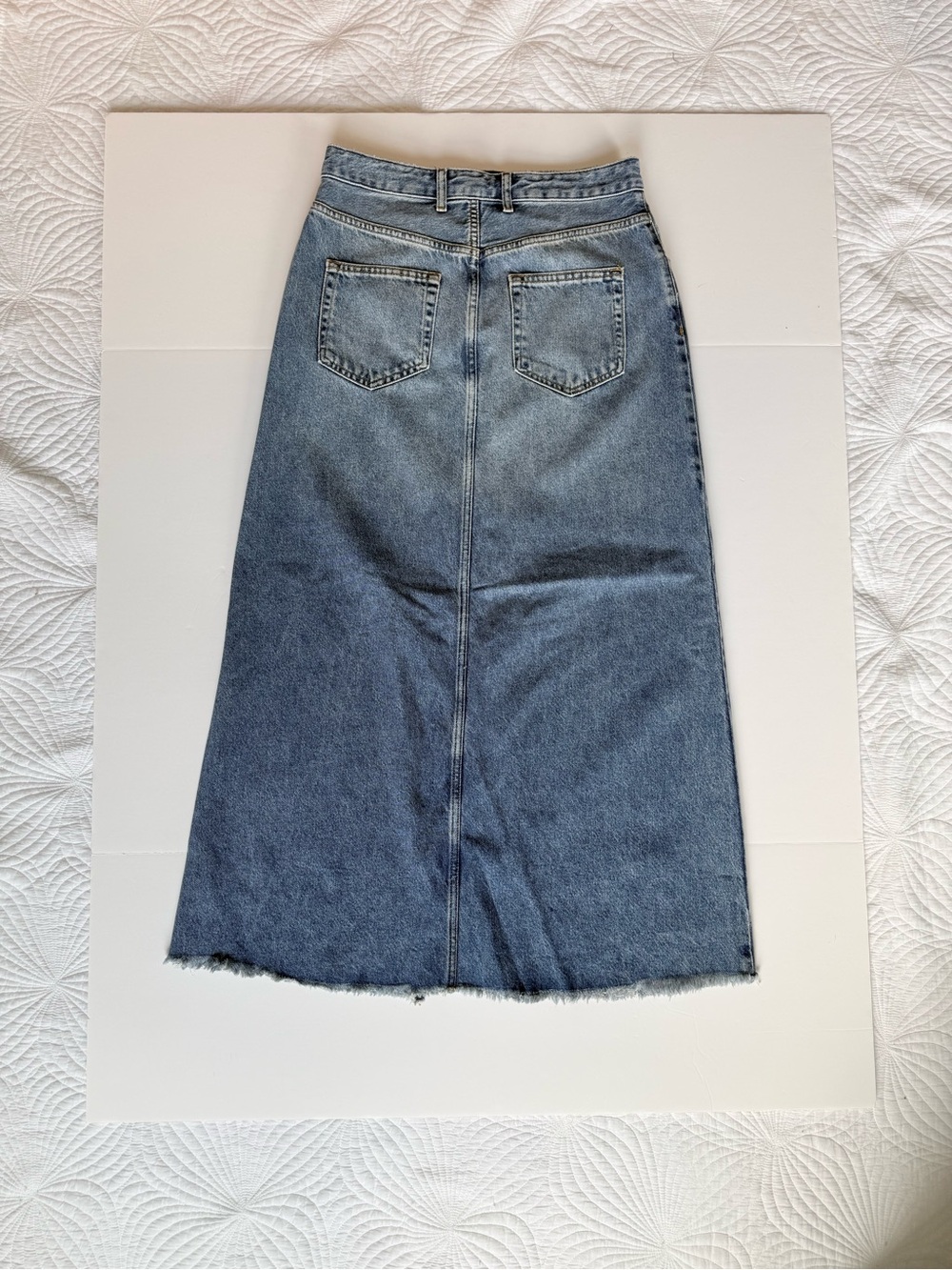 Anthropologie Pilcro Madi Front Slit Denim Maxi Skirt, Blue | Size 10 - Picture 5 of 6